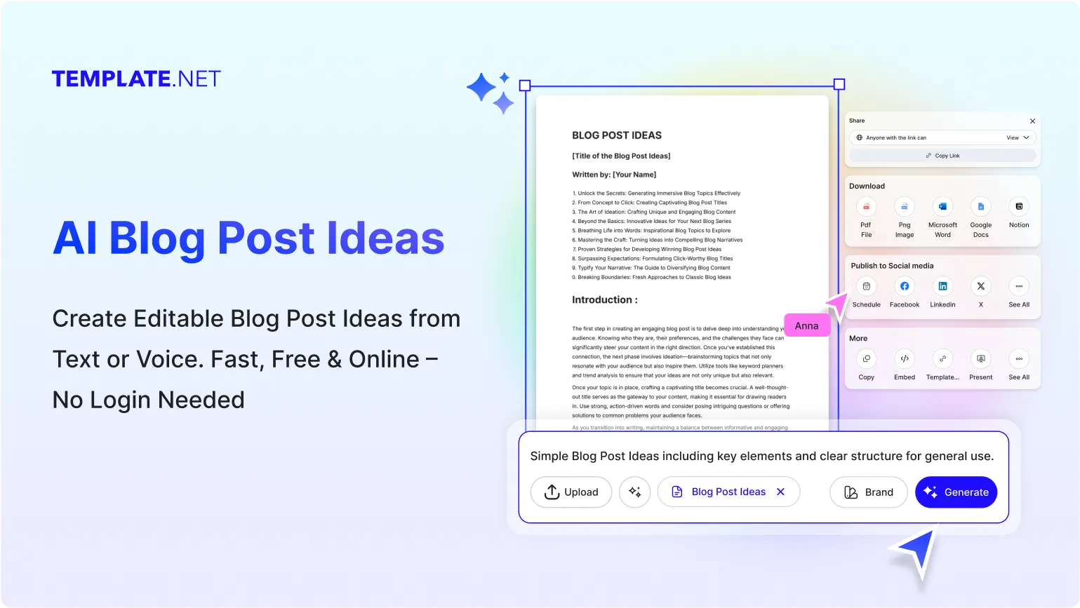 Free AI Blog Post Ideas Generator, Creative Blog Topic Maker Online